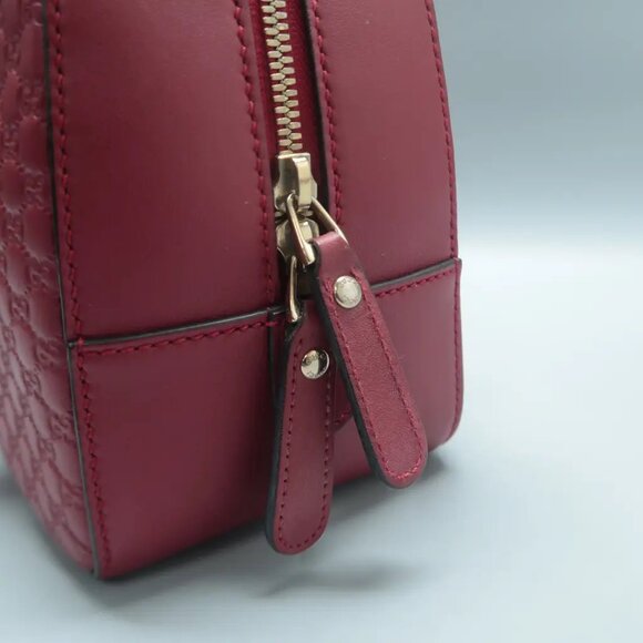 100% Authentic GUCCI Red Leather Satchel 656-11624 - Picture 9 of 12